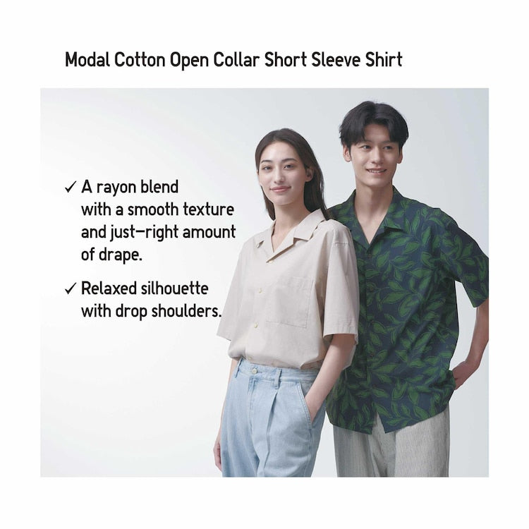 CHINESE COLLAR GREY COTTON BLEND SHORT SLEEVED SHIRT