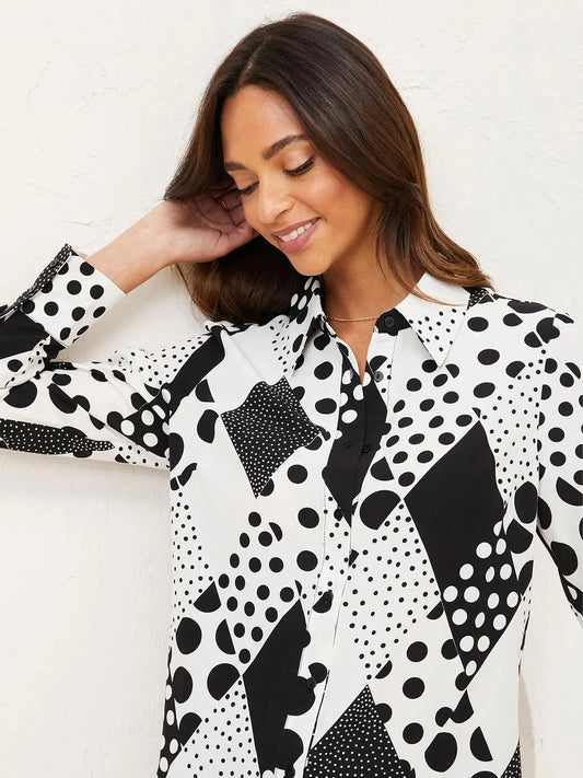 Black & White Pattern Printed Shirt