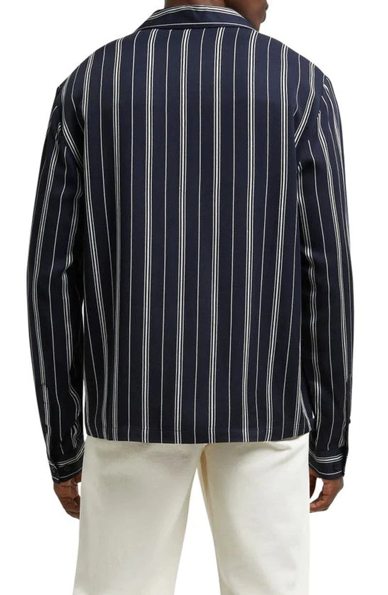 CLASSIC BLACK STRIPED FULL SLEEVE SHIRT - MEN