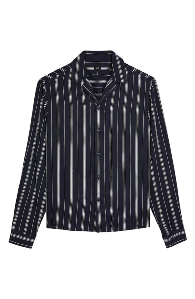 CLASSIC BLACK STRIPED FULL SLEEVE SHIRT - MEN