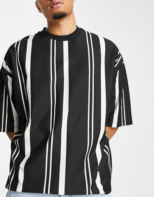 BLACK STRIPED T-SHIRT - MEN