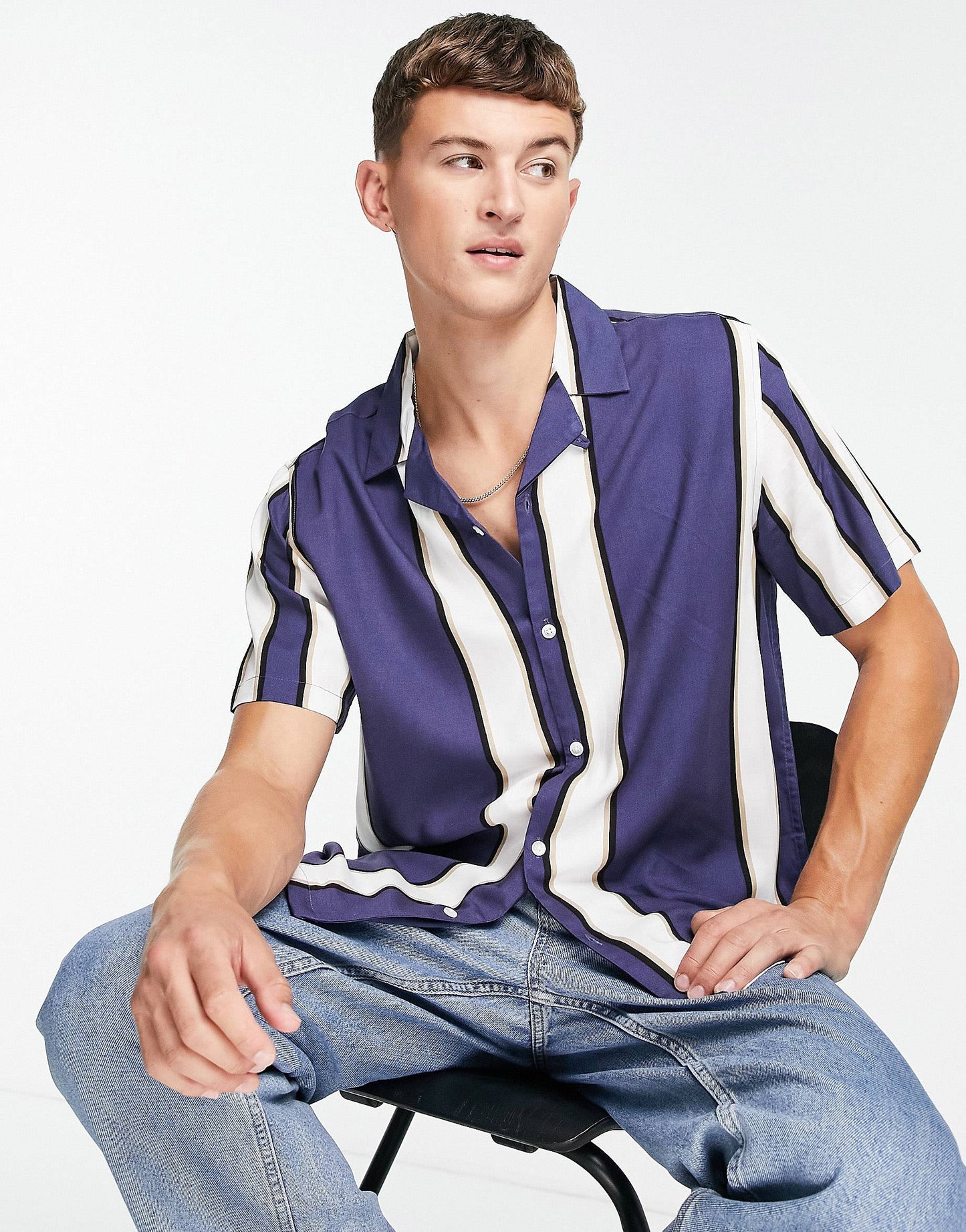 BLUE STRIPED SHIRT - MEN