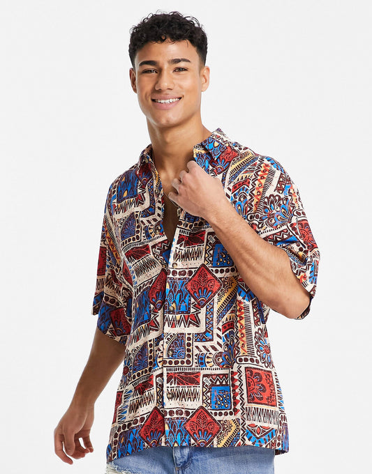 ETHINIC PRINT SHIRT - MEN