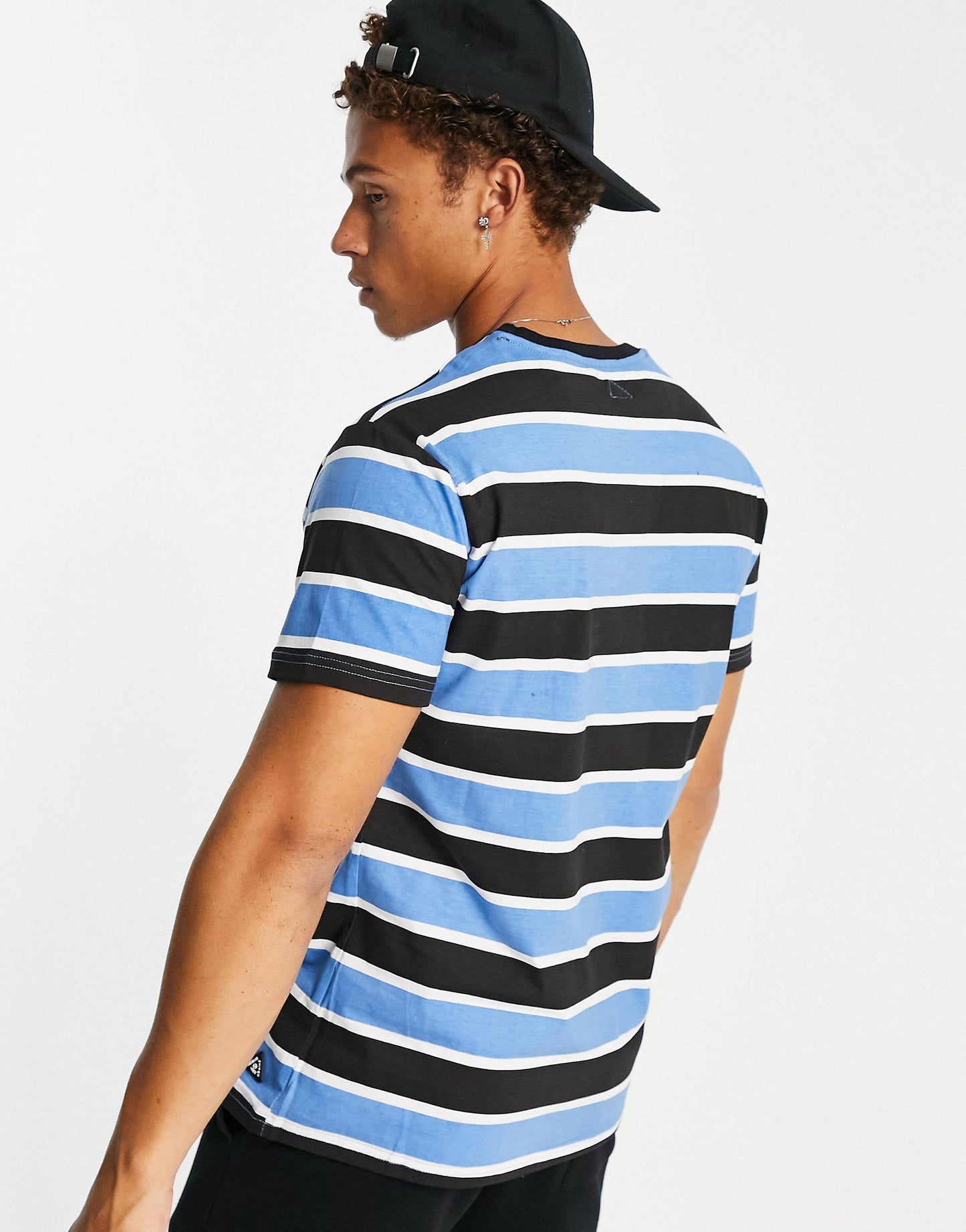 BLUE & BLACK STRIPED T-SHIRT - MEN