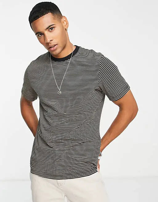 Small Striped Half Sleeve T-Shirt For Men