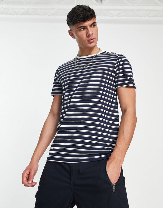 COOL NAVY BLUE LINE T-SHIRT -MEN