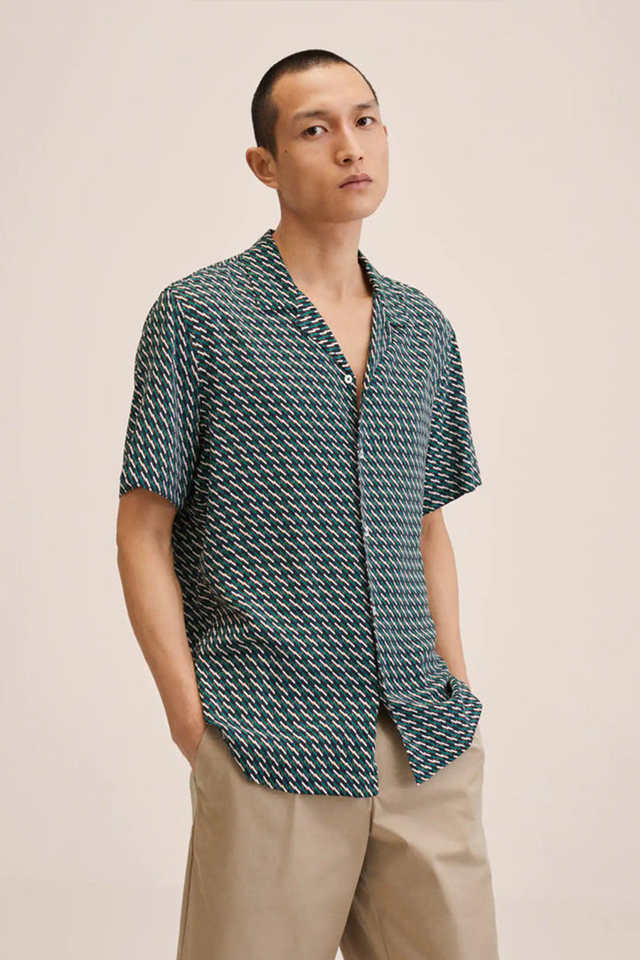 Green Classic Element Print Shirt