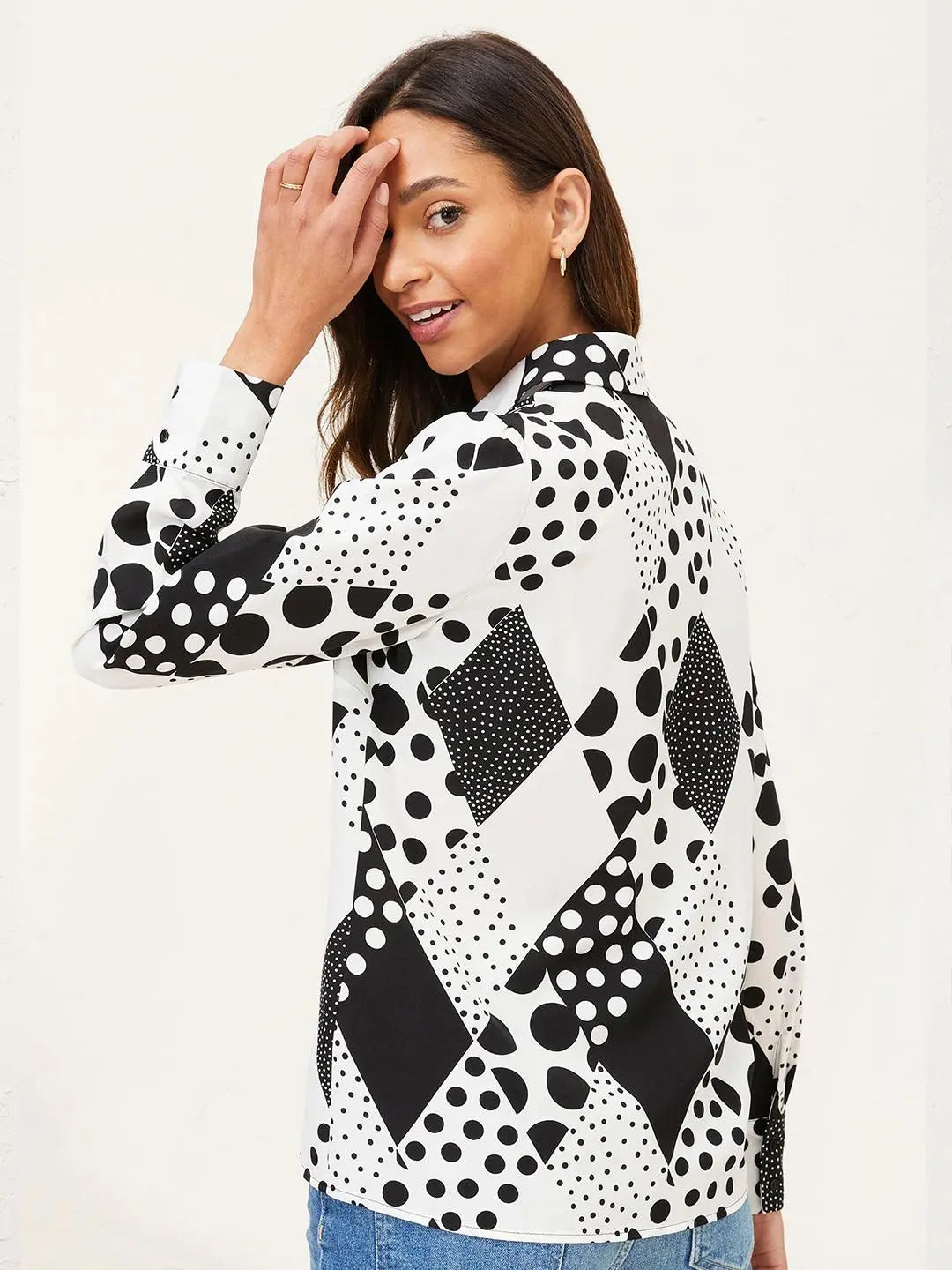 Black & White Pattern Printed Shirt