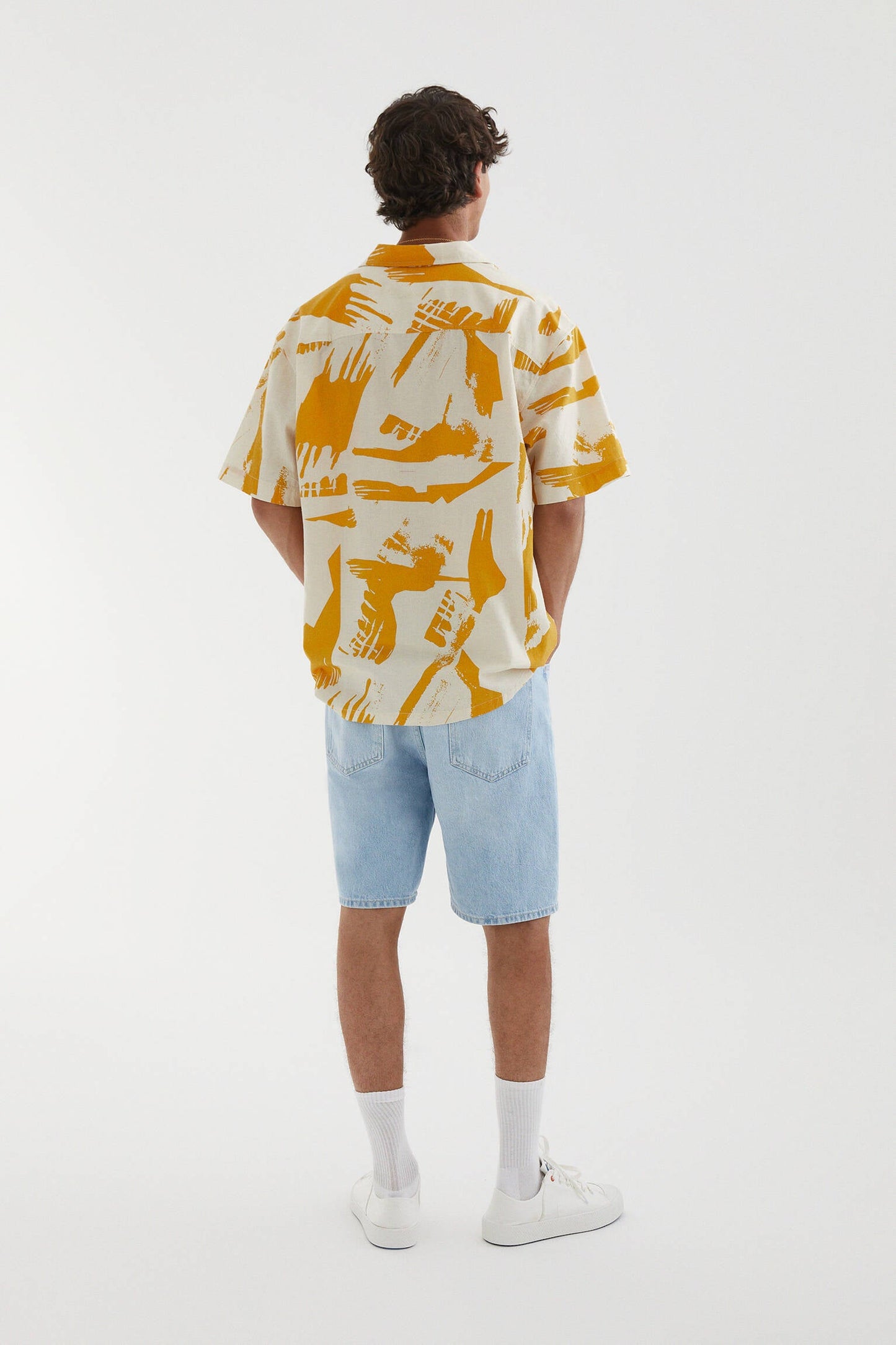 Classy Yellow Splash Printed Men Shirt