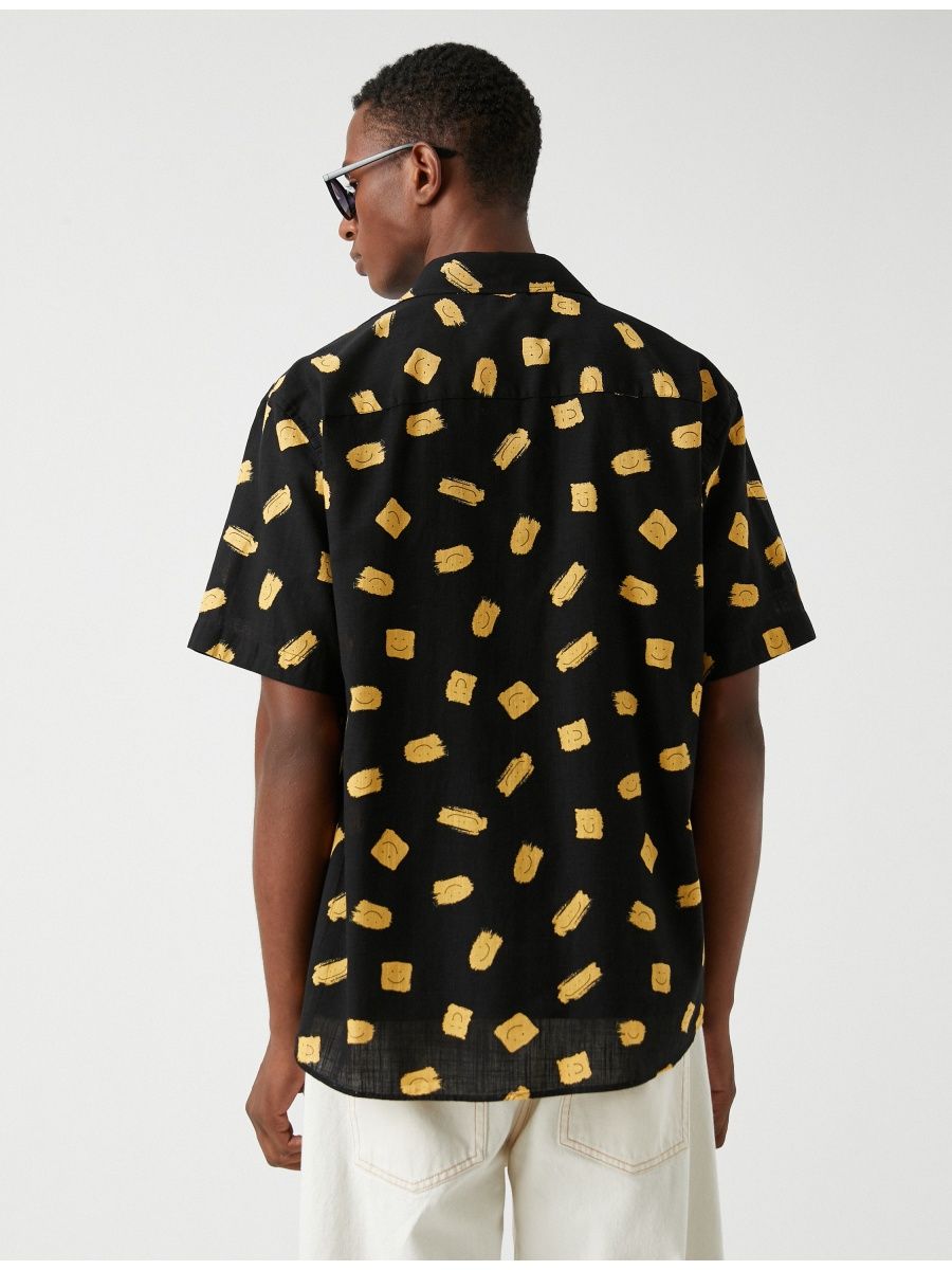 YELLOW BRUSH PATTERN SHIRT - MEN