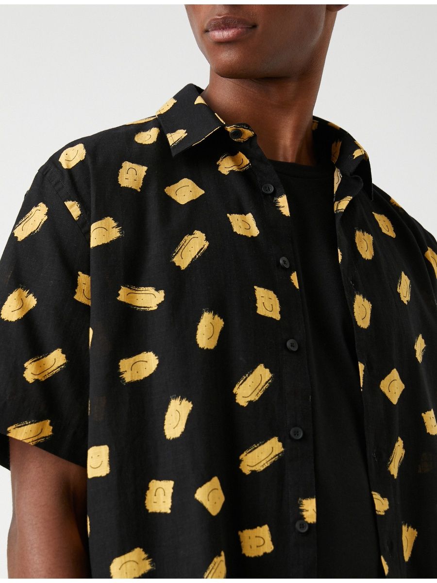 YELLOW BRUSH PATTERN SHIRT - MEN