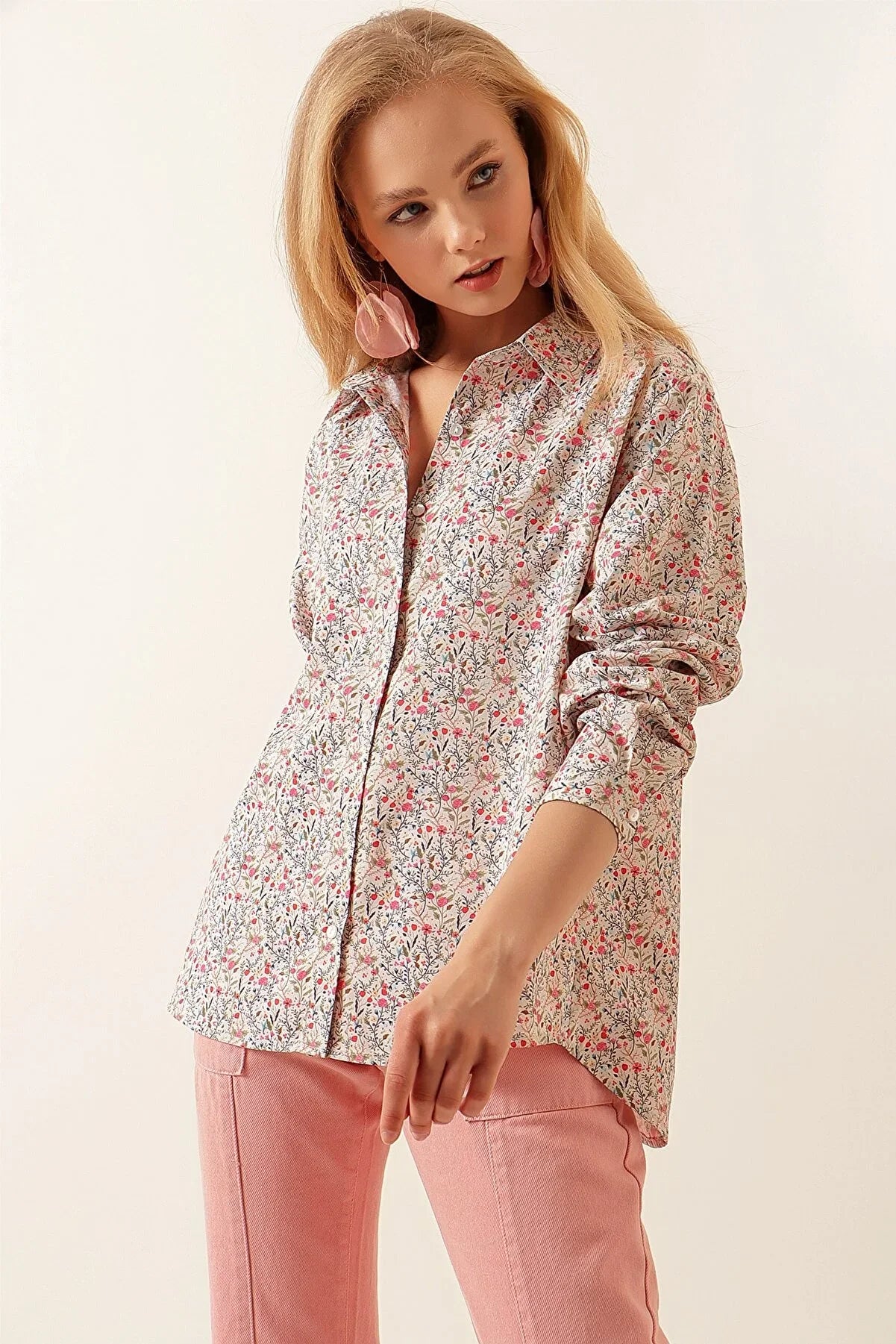 SMALL FLOWER PRINTED SHIRT -WOMEN