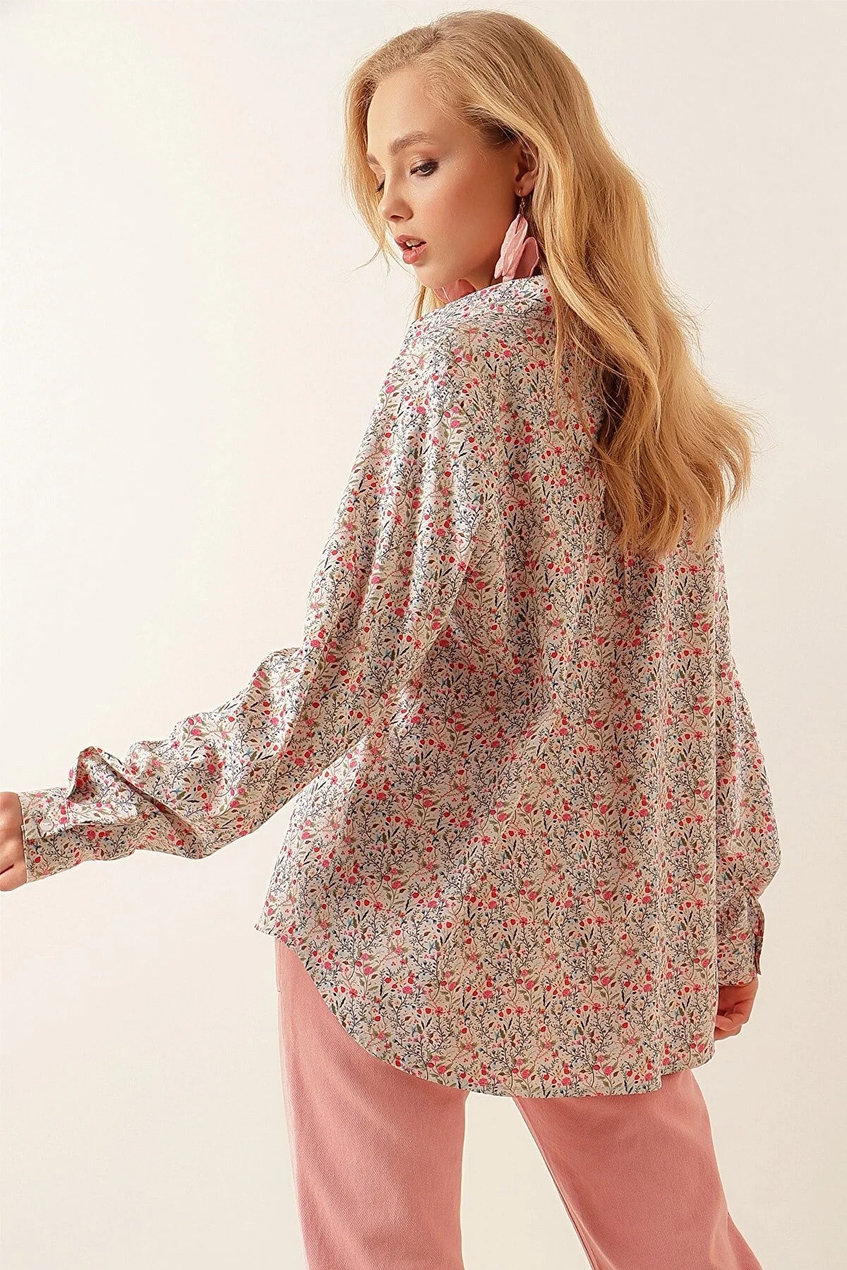 SMALL FLOWER PRINTED SHIRT -WOMEN