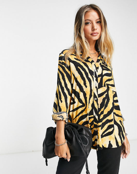 Zebra Print Shirt For Women