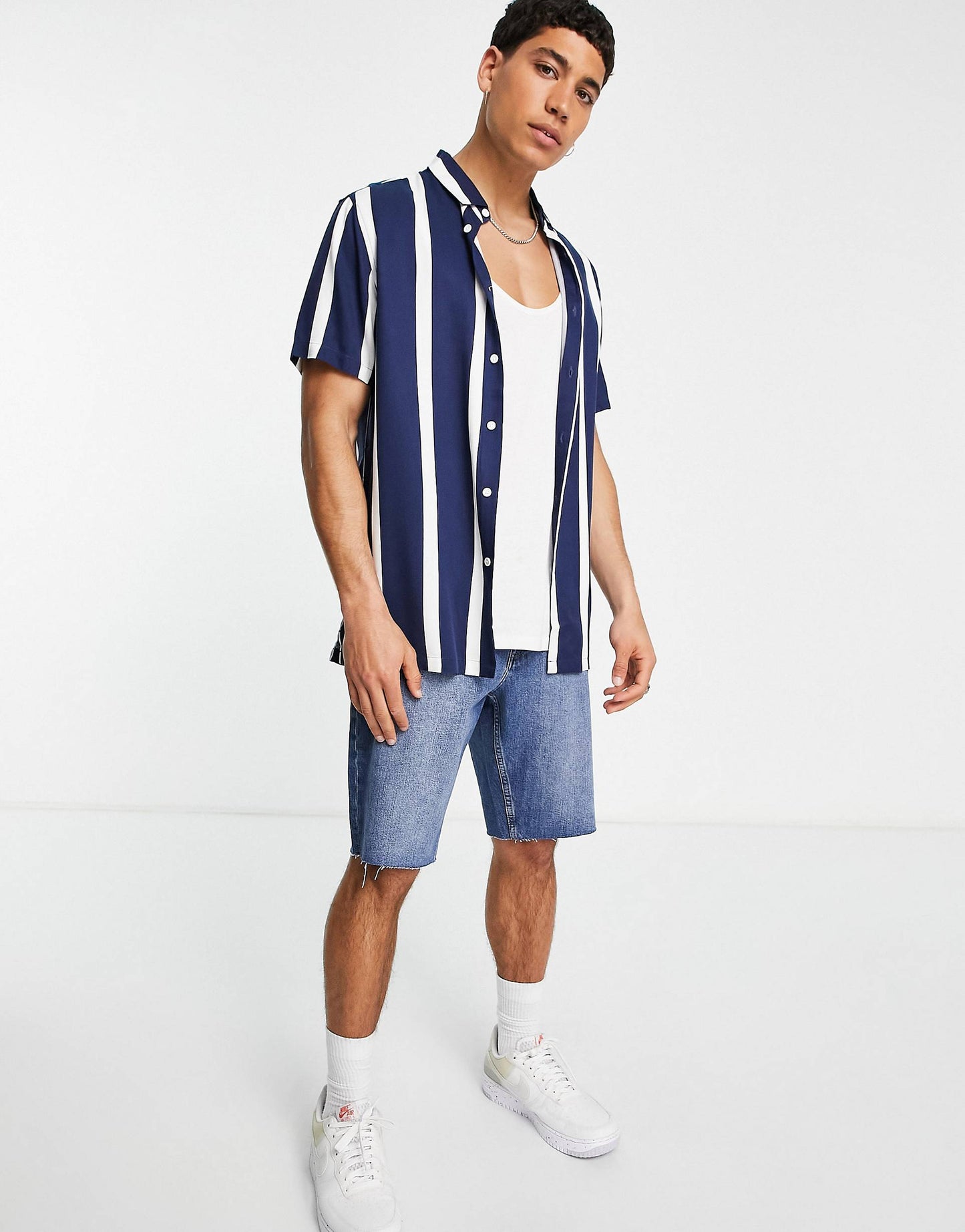 BLUE STRIPTED SHIRT -MEN