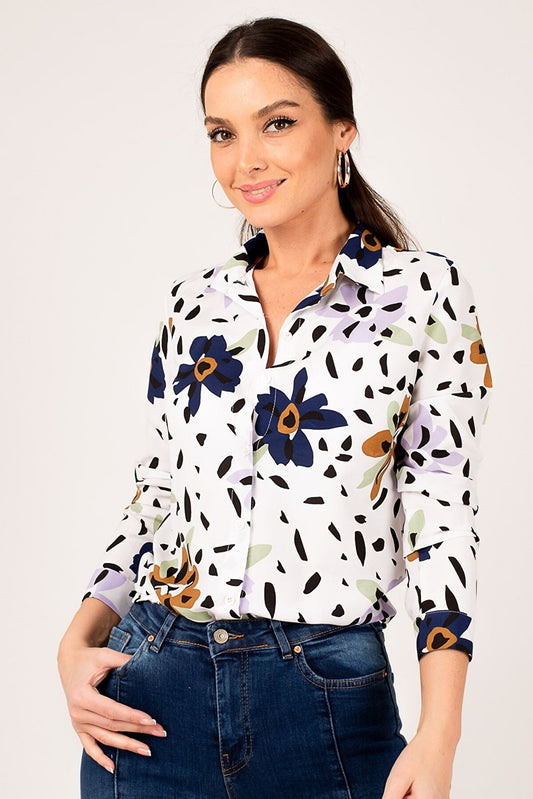 MULTI COLOR FLOWER SHIRT-WOMEN