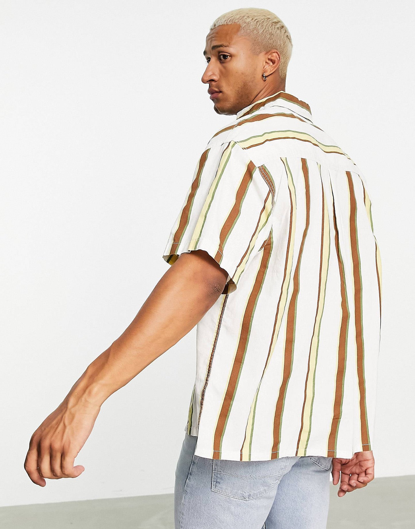 BROWN STRIPED PRINTED SHIRT - MEN