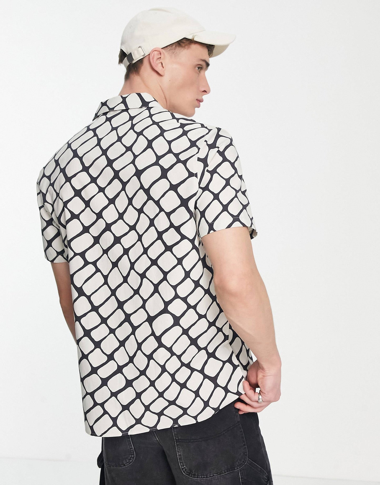 Block Pattern Printed Casual Shirt For Men