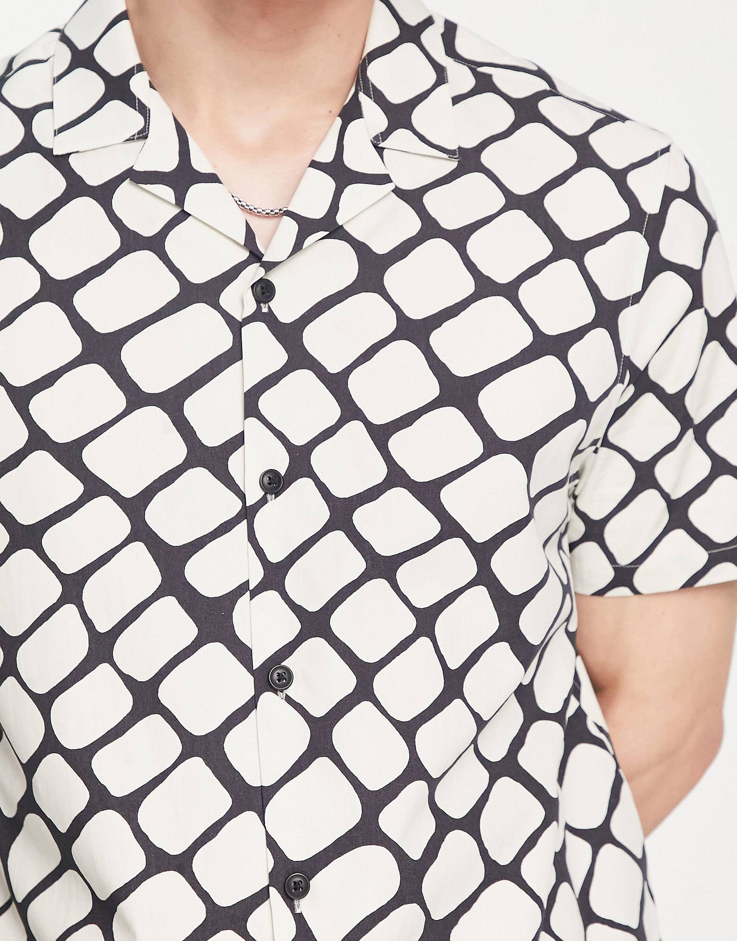 Block Pattern Printed Casual Shirt For Men