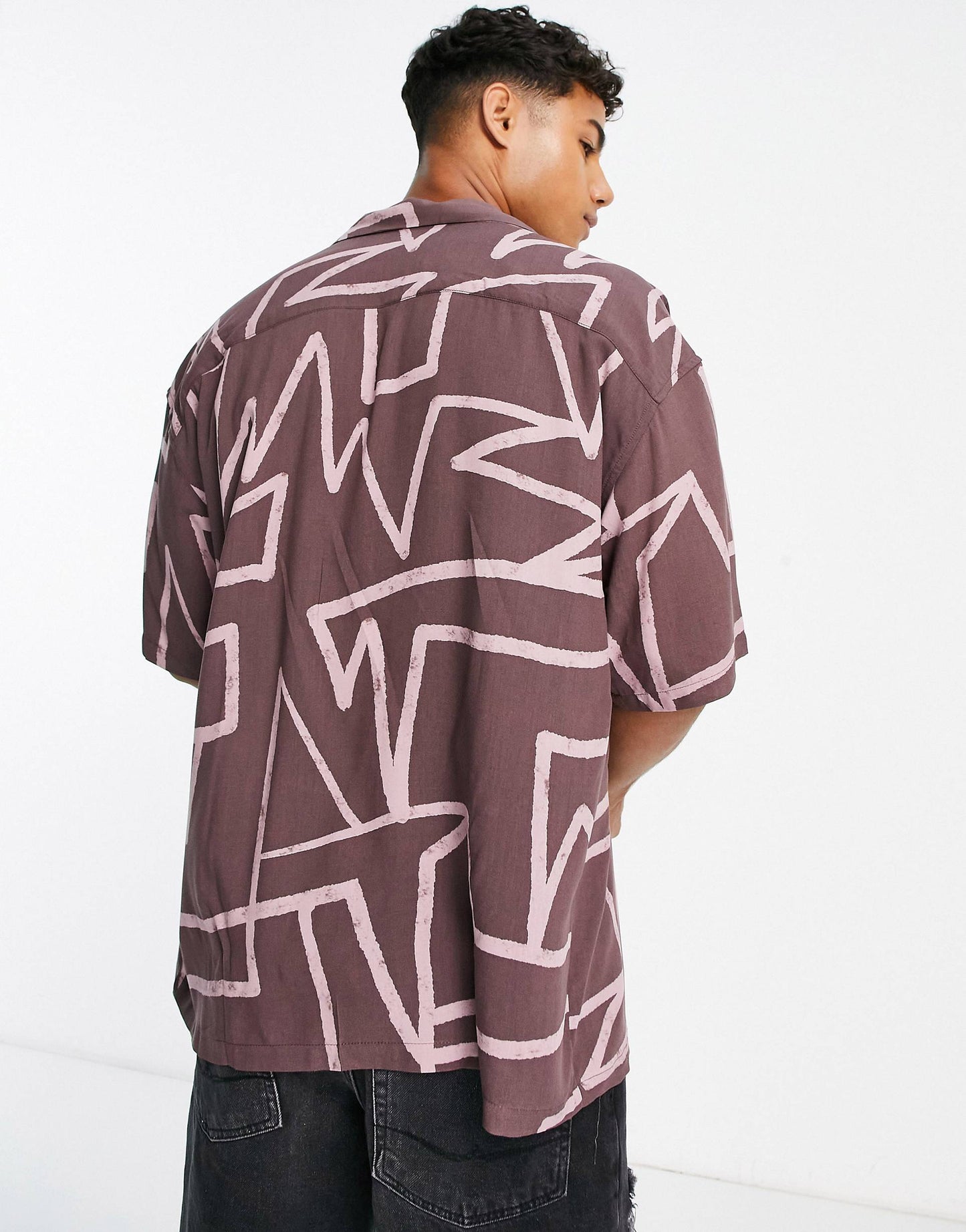 BROWN ELEMENT PRINT SHIRT - MEN