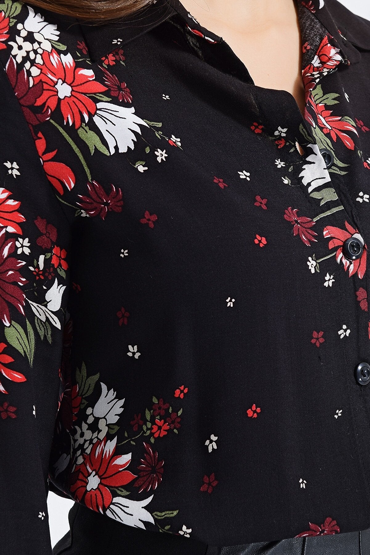 Black Floral Classy Printed Shirt