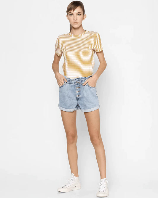 Yellow Strip Round-Neck T-shirt