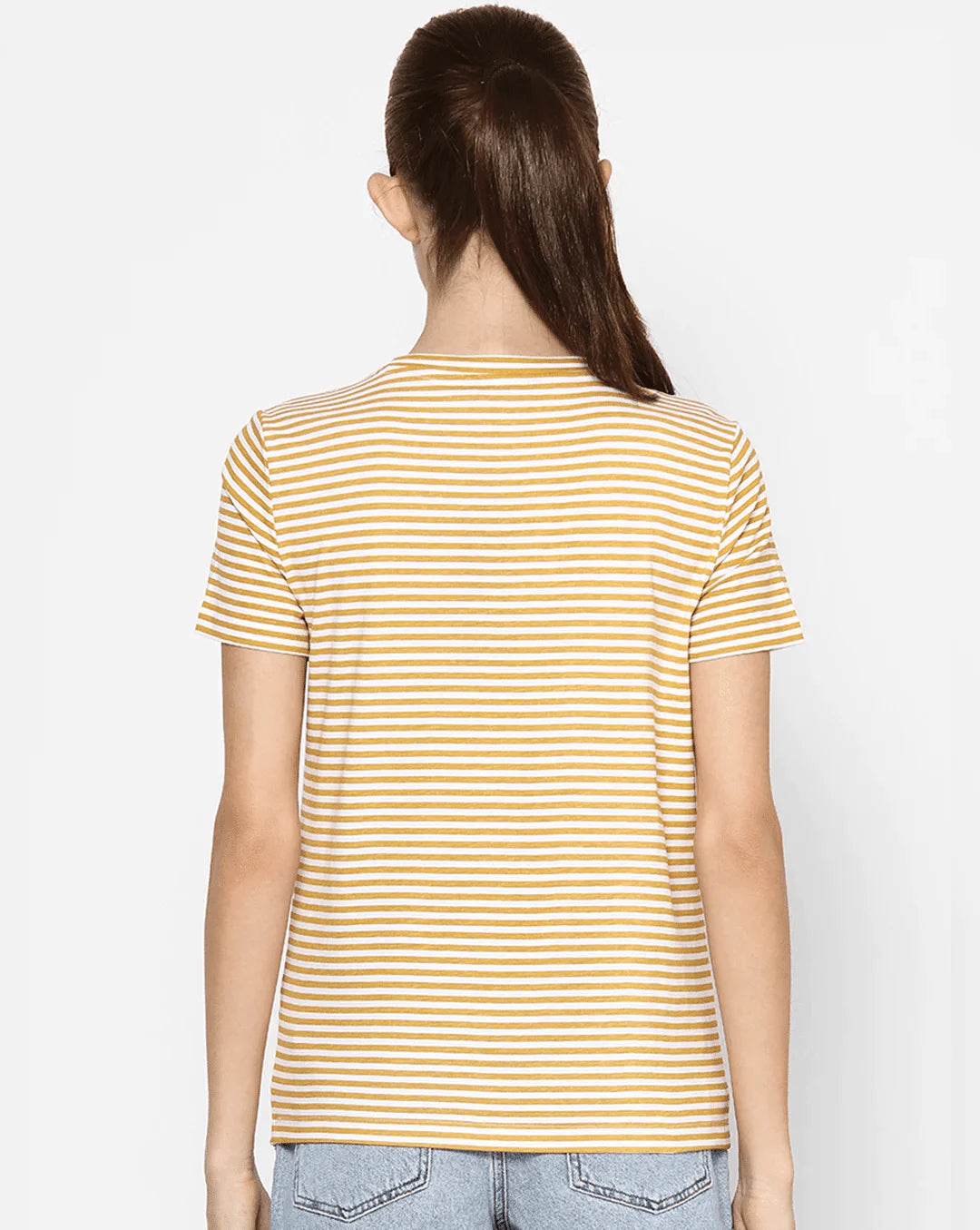 Yellow Strip Round-Neck T-shirt