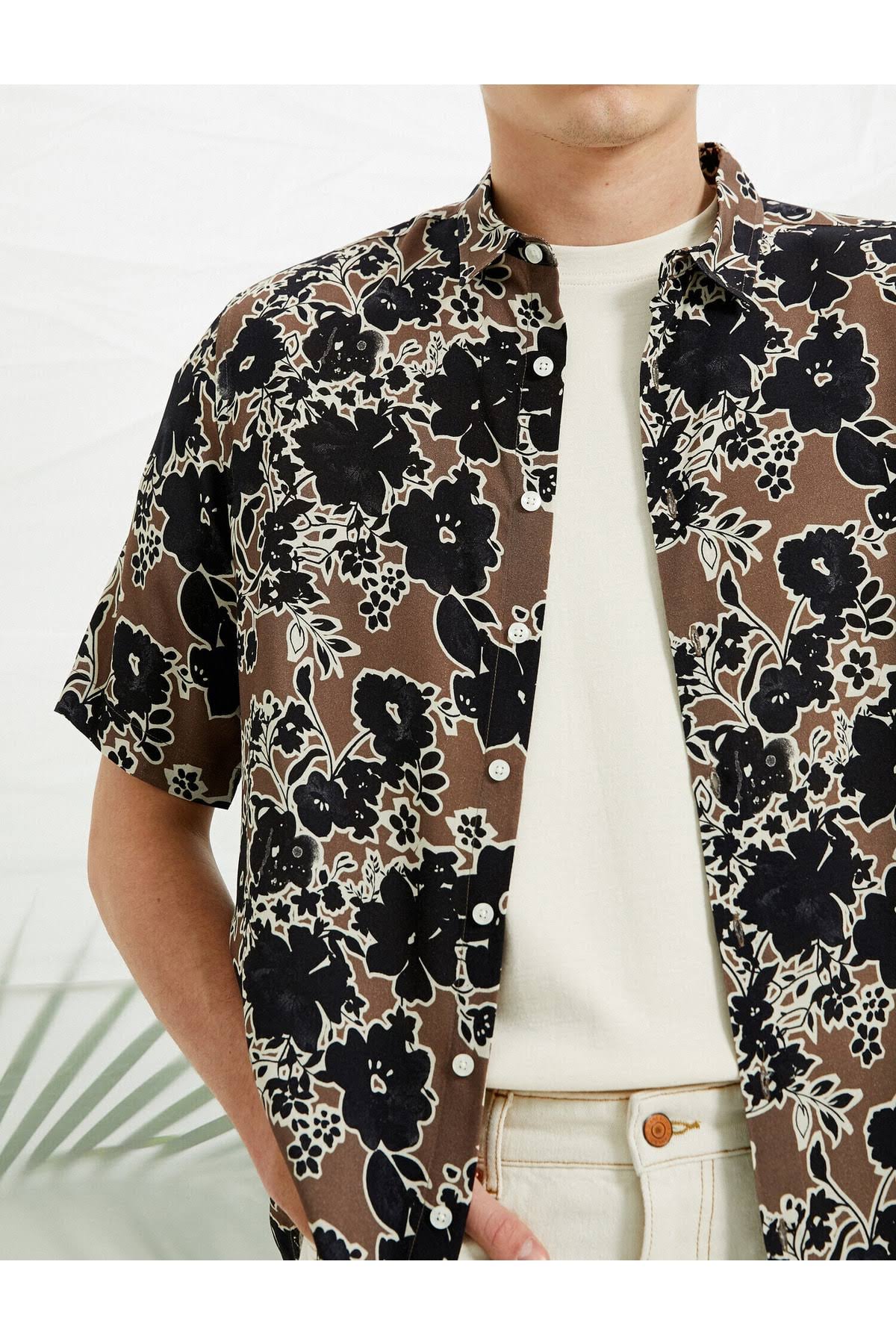 CLASSIC BLACK FLORAL PRINT SHIRT - MEN