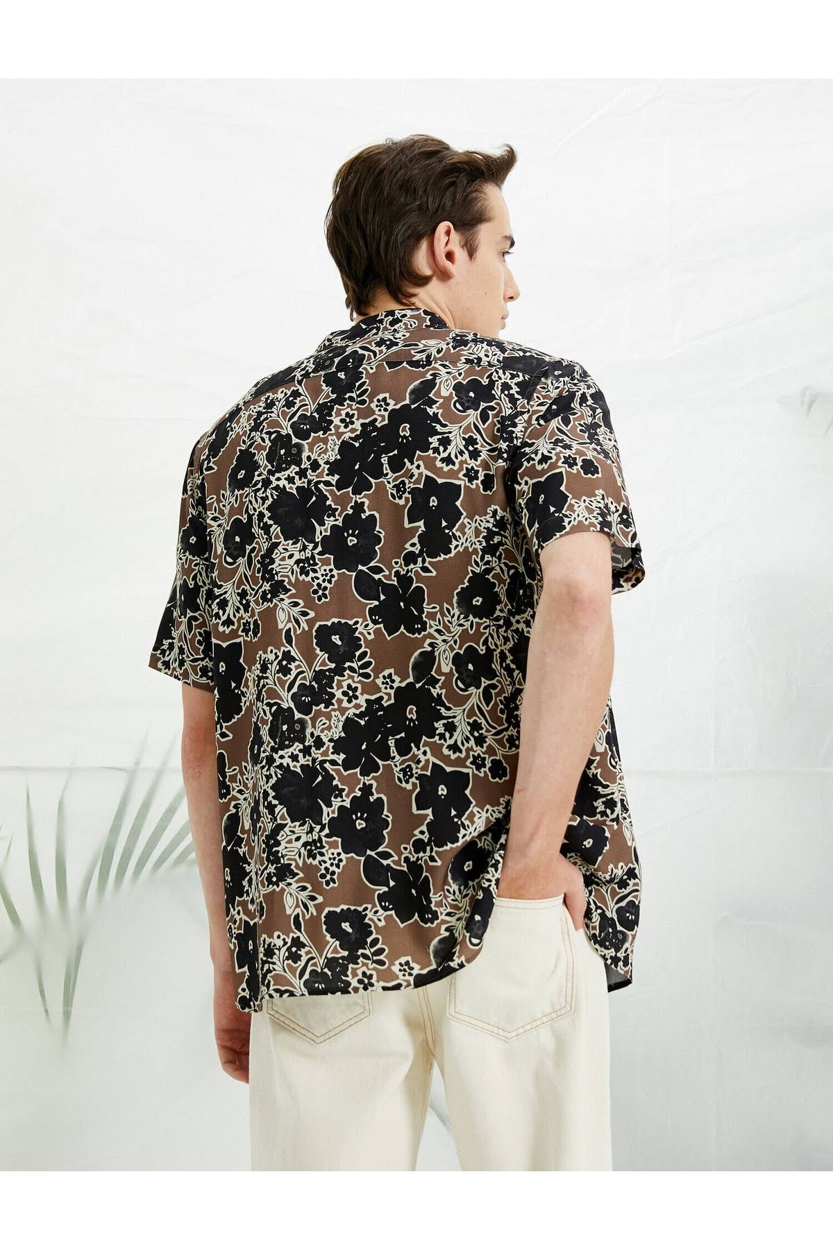 CLASSIC BLACK FLORAL PRINT SHIRT - MEN