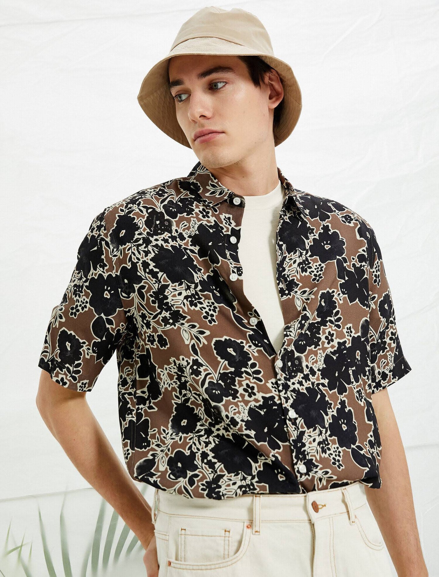 CLASSIC BLACK FLORAL PRINT SHIRT - MEN