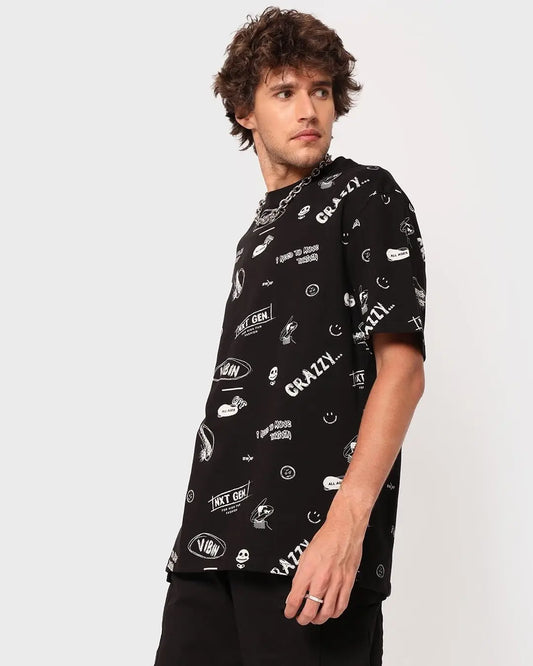 Black Skull Print T-shirt For Men