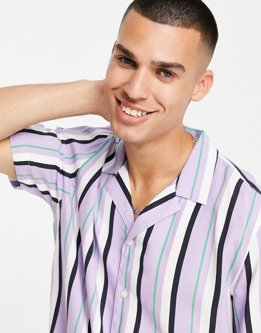 PURPLE STRIPED SHIRT - MEN